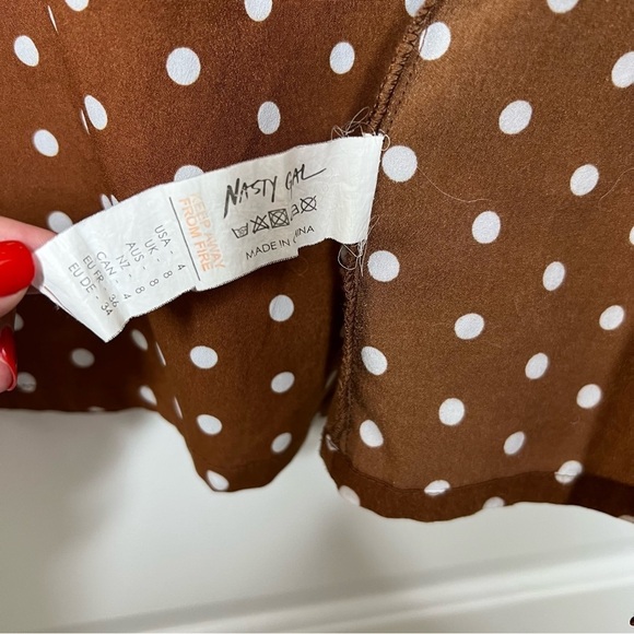 Nasty Gal dots of luck polka dot midi skirt size 4 - Picture 5 of 8